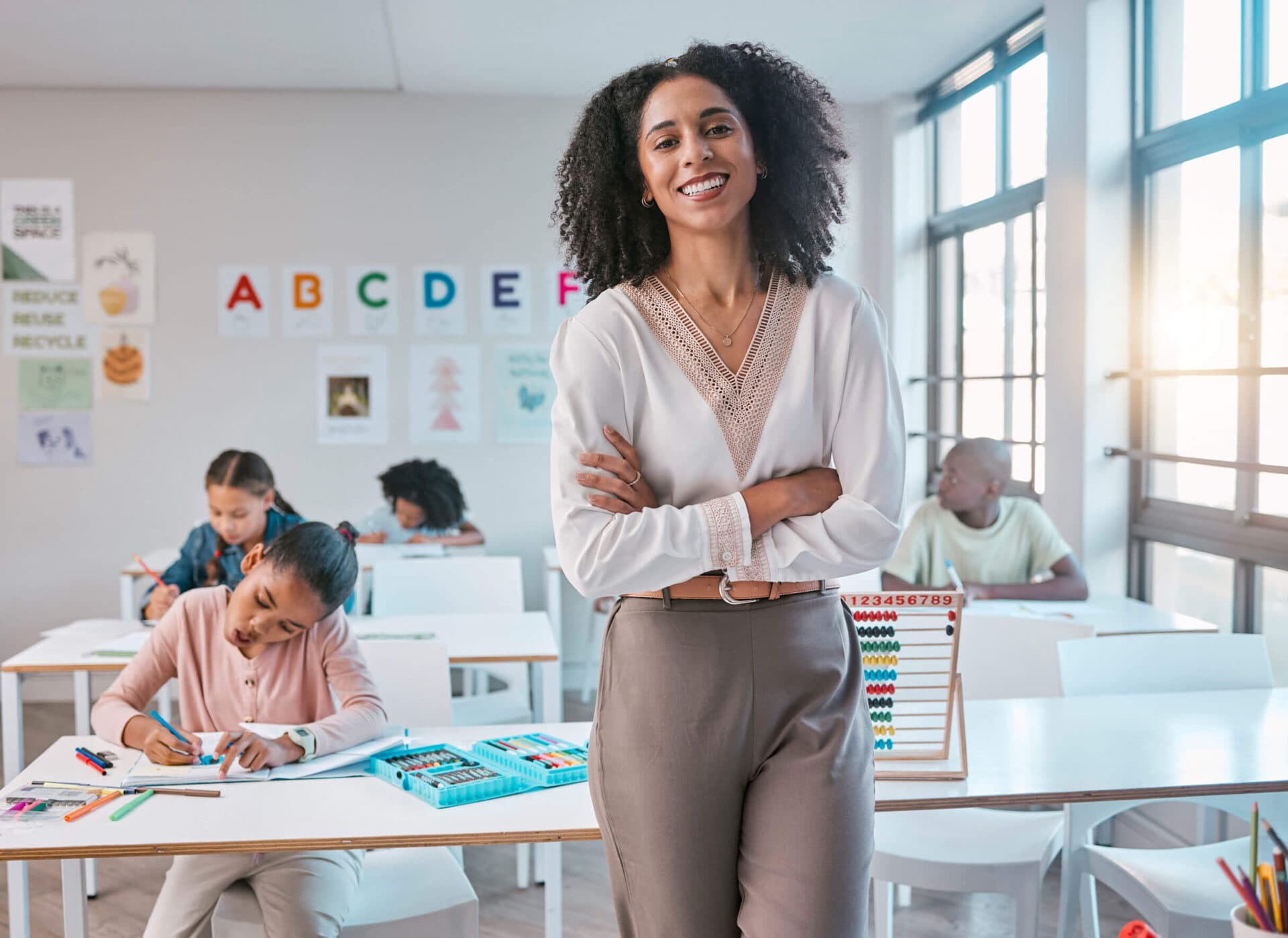 A Morgan’s Early Learning Centers teacher standing in her classroom